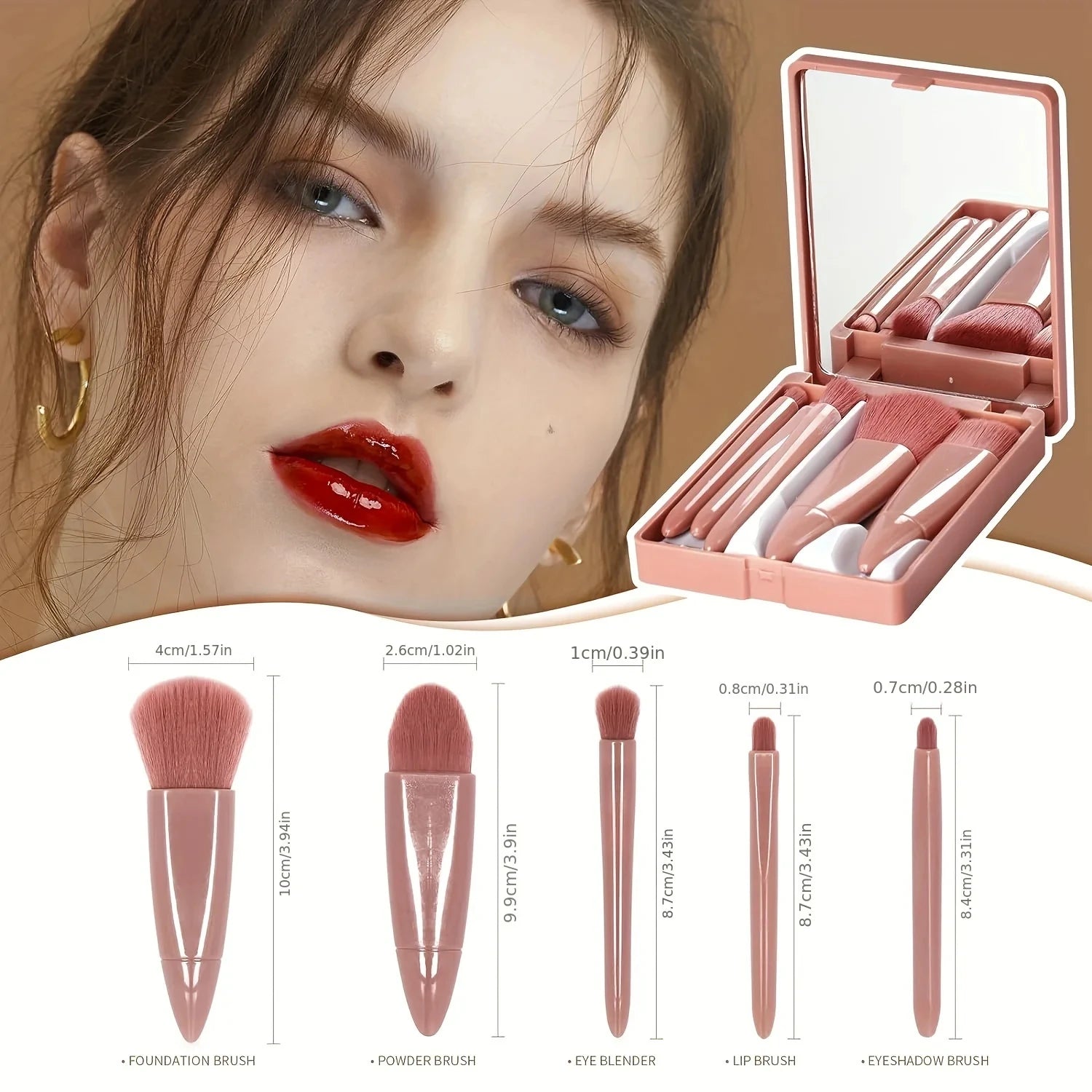 GlamBlush Travel Makeup Brush Set